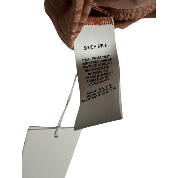 Vitamin A Sienna Ribbed Tank Bikini Top in Pink Sands Shimmer Size Small - Picture 7 of 8